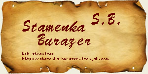 Stamenka Burazer vizit kartica